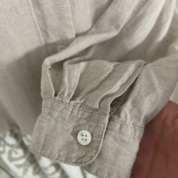 Womens Eddie Bauer Oversized Western Boho Linen Dress Embroidered Dress Sz PXS - Picture 4 of 13